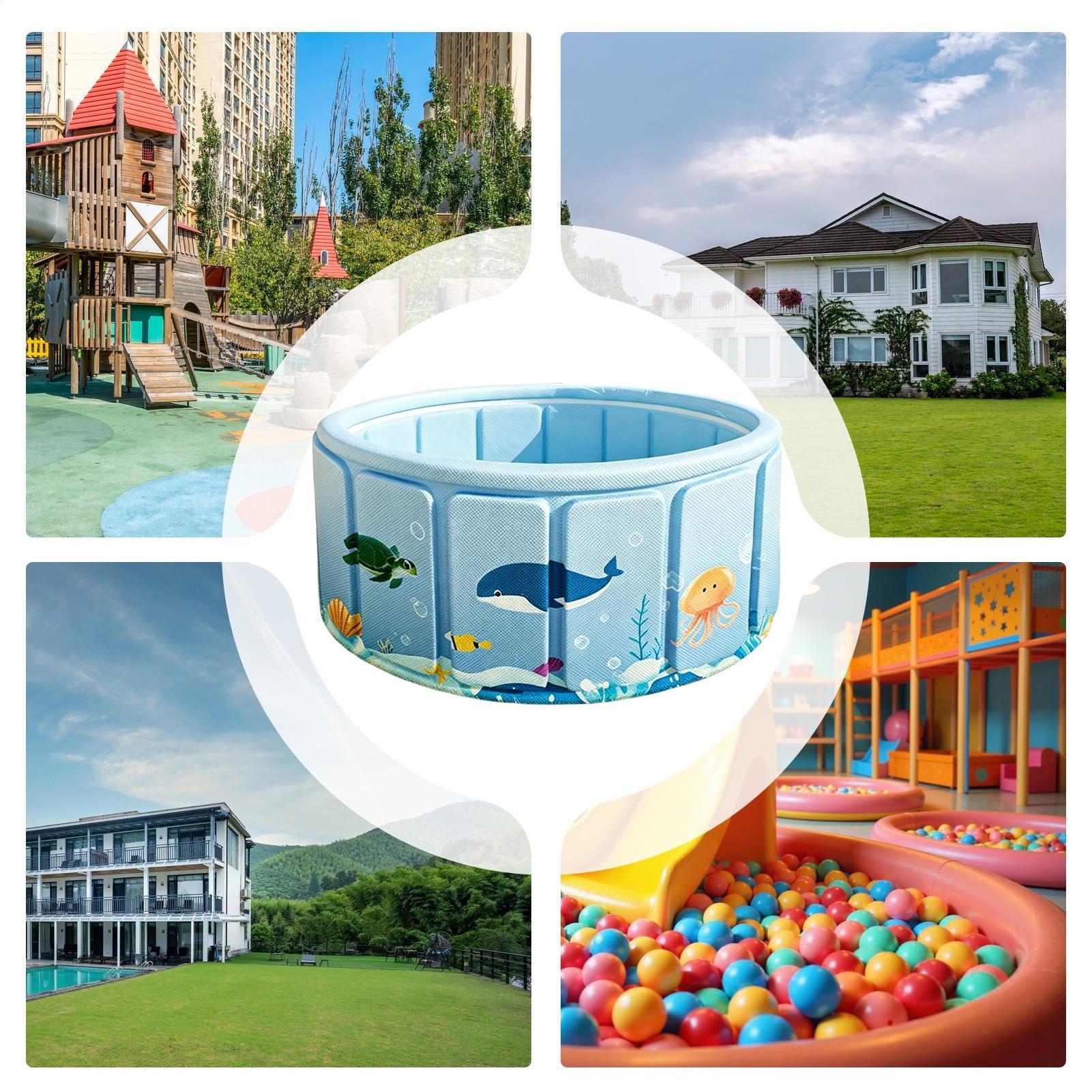 Party Games Kid Friendly - Piscina Dobrável Não Inflável com Estrutura,