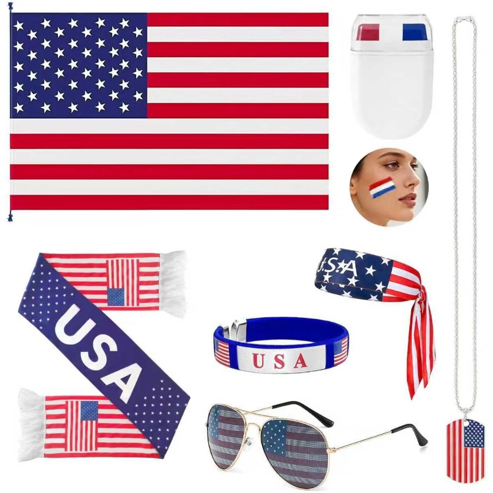 Party Games Usa - Kit de Torcedor Patriótico EUA 2026: