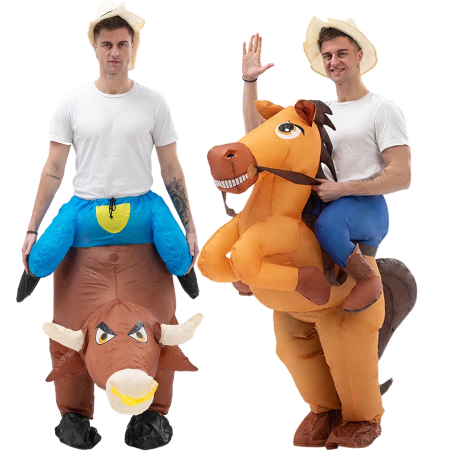 Party Games In Spanish - Traje inflável de vaqueiro para Halloween,