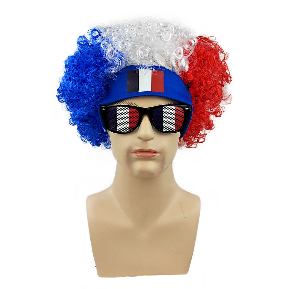 Party Games Usa - Conjunto de Peruca Afro com Bandeira
