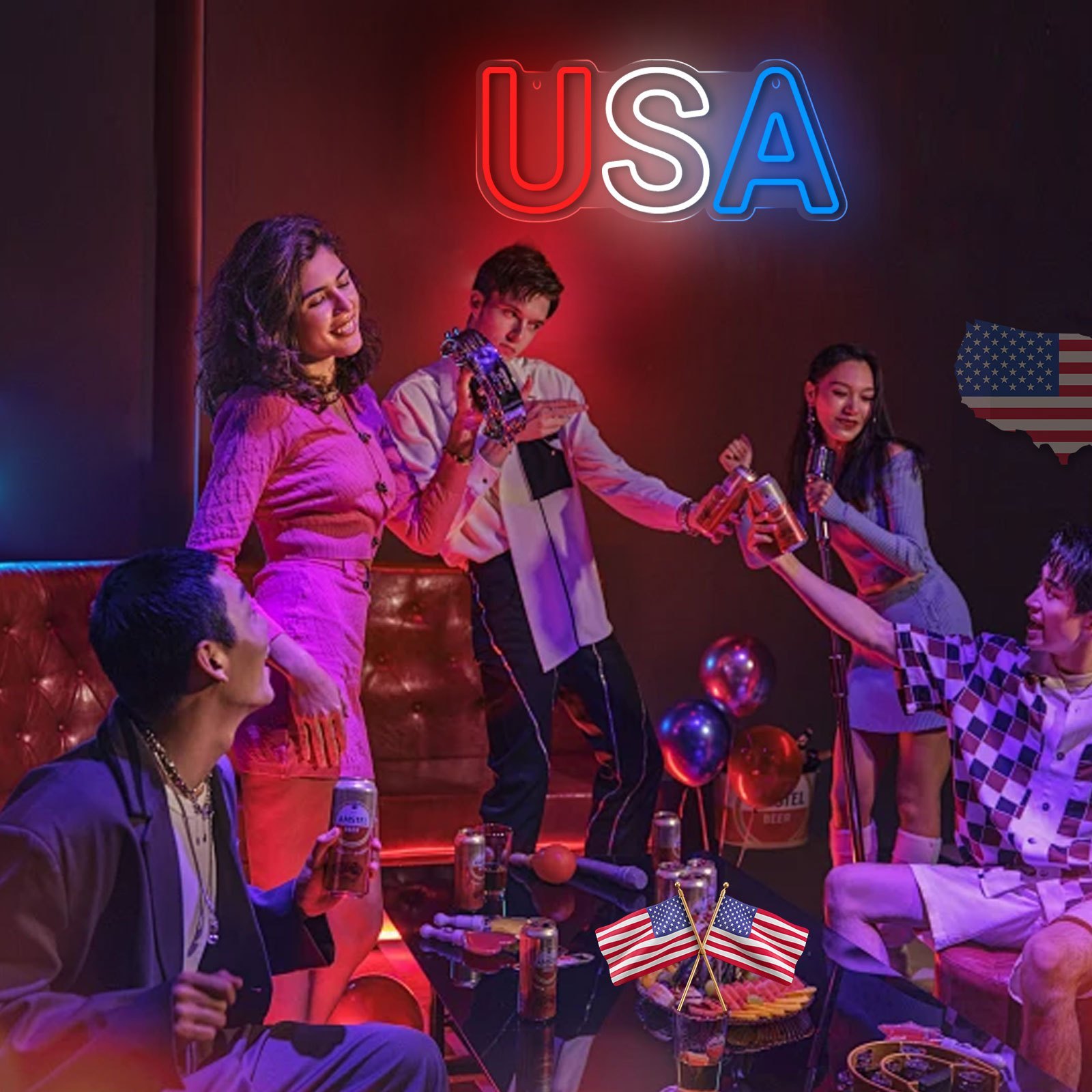 EUA LED Neon Light Sign, Perfe - Party Games Usa avaliação e preço
