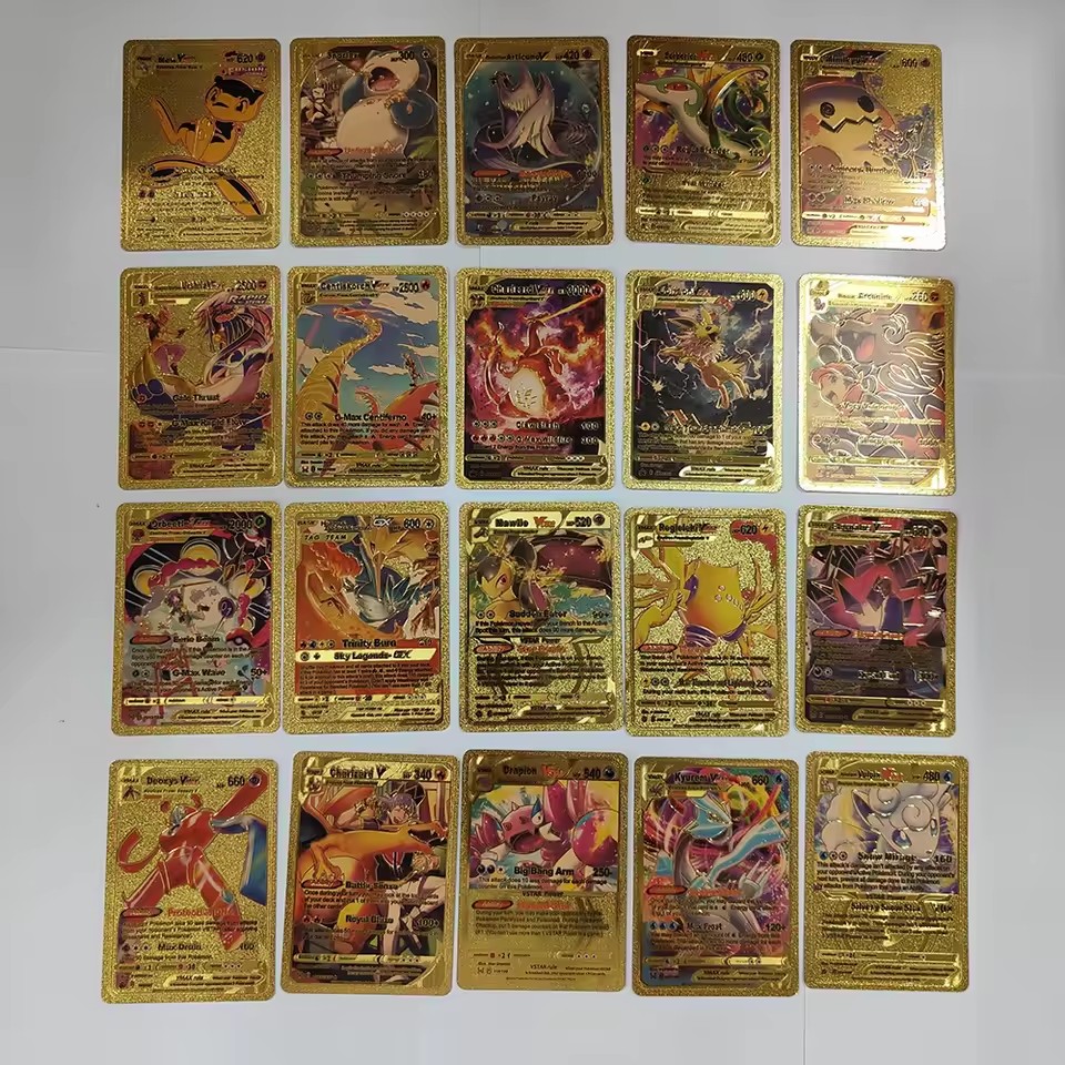 55 Cartas Pokémon Vmax GX Gold - Party Games In Spanish avaliação e preço